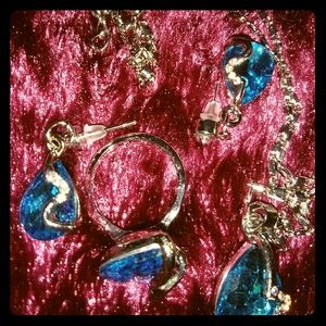 Brand new ,size 7 ring , sterling silver earrings